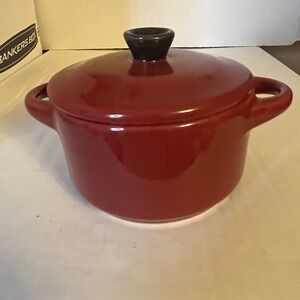 Crofton‎ 2020 Red Ceramic Mini Casserole Pot with Lid